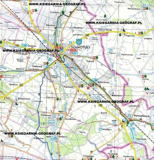 Powiat Szamotulski i okolice. Mapa turystyczna wydawnictwa TopNovum. Fragment 2