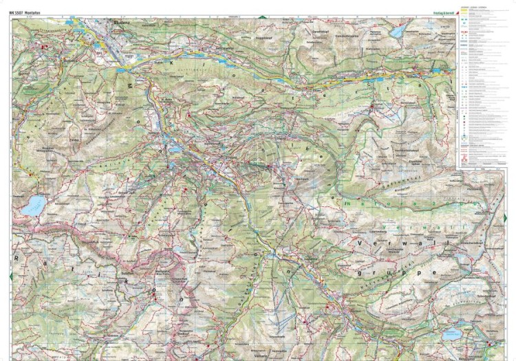 Montafon 1:35 000. Wodoodporna mapa turystyczna WK 5507 wydawnictwa Freytag & Berndt. Strona pierwsza