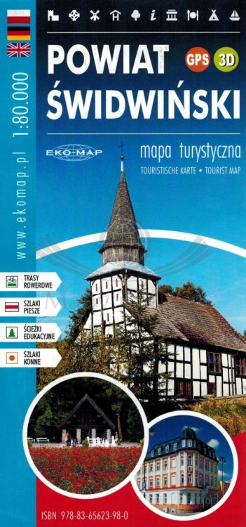 Powiat Świdwiński. Mapa turystyczna wydawnictwa Eko-Map. Okładka