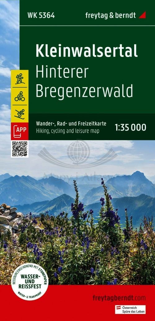 Kleinwalsertal, Hinterer, Bregenzerwald 1:35 000. Wodoodporna mapa turystyczna WK 5364. Freytag & Berndt