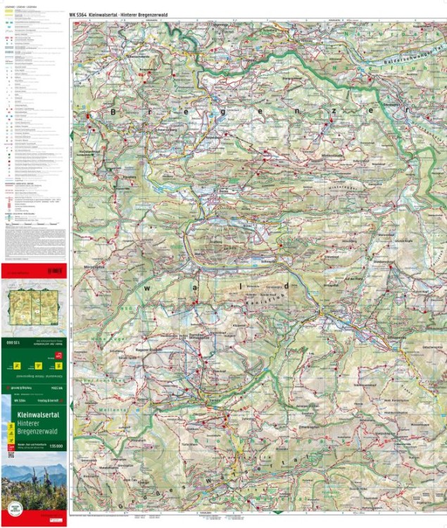 Kleinwalsertal, Hinterer, Bregenzerwald 1:35 000. Wodoodporna mapa turystyczna WK 5364 wydawnictwa Freytag &amp; Berndt. Strona pierwsza