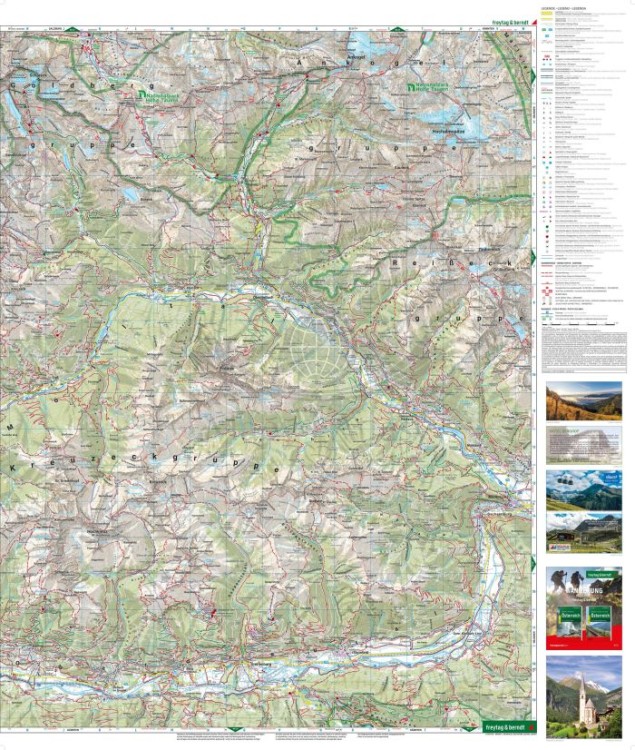 Mölltal, Kreuzeckgruppe, Drautal 1:50 000. Wodoodporna mapa turystyczna WK 225 wydawnictwa Freytag & Berndt. Strona druga