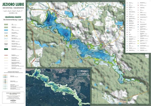 Jezioro Lubie + Drawsko Pomorskie. Mapa turystyczna / plan batymetryczny wydawnictwa Eko-Map. Druga strona