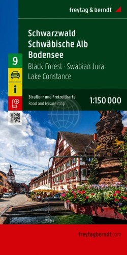Schwarzwald, Jura Szwabska, Jezioro Bodeńskie. Mapa samochodowo-turystyczna /9/ wydawnictwa Freytag & Bernd. Okładka