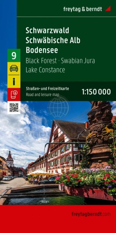Schwarzwald, Jura Szwabska, Jezioro Bodeńskie. Mapa samochodowo-turystyczna /9/ wydawnictwa Freytag & Bernd. Okładka
