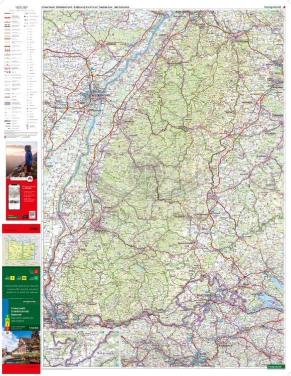 Schwarzwald, Jura Szwabska, Jezioro Bodeńskie. Mapa samochodowo-turystyczna /9/ wydawnictwa Freytag & Bernd. Strona pierwsza