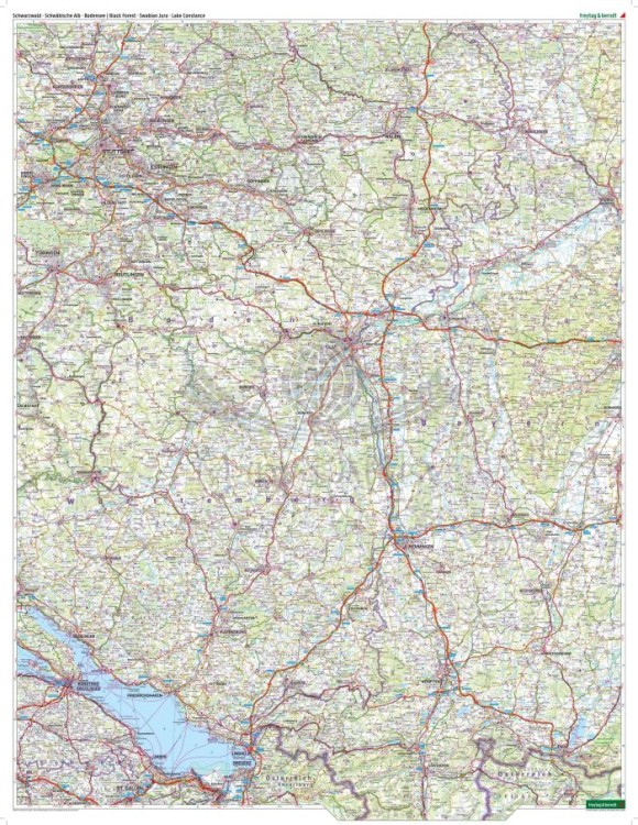 Schwarzwald, Jura Szwabska, Jezioro Bodeńskie. Mapa samochodowo-turystyczna /9/ wydawnictwa Freytag & Bernd. Strona druga