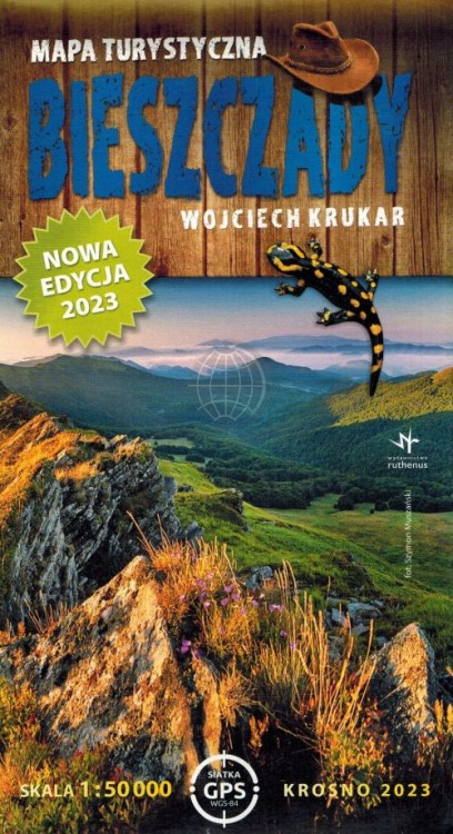 Bieszczady 1:50 000. Mapa turystyczna wydawnictwa Ruthenus. Okładka