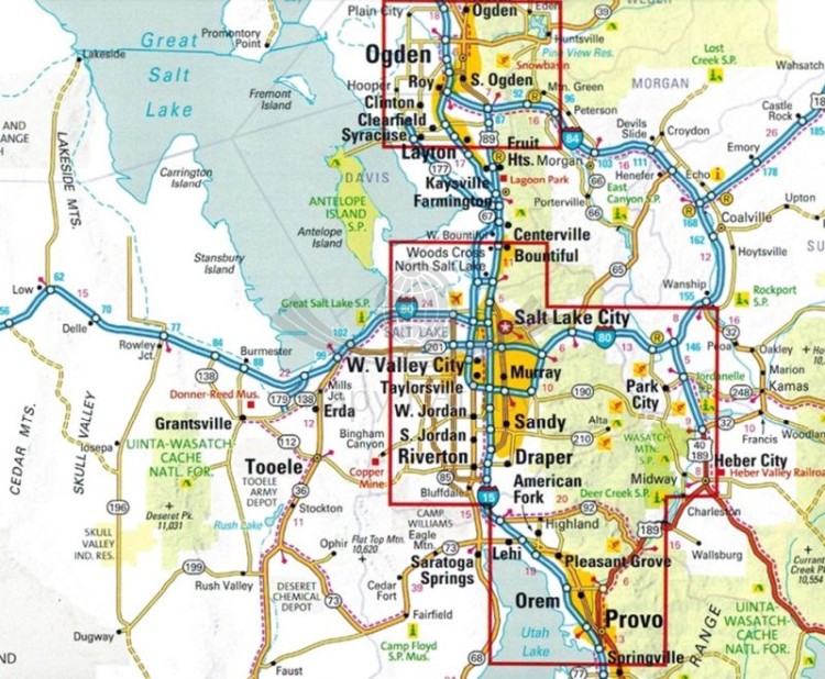 Utah. Wodoodporna mapa samochodowo-turystyczna wydawnictwa National Geographic. Fragment 1