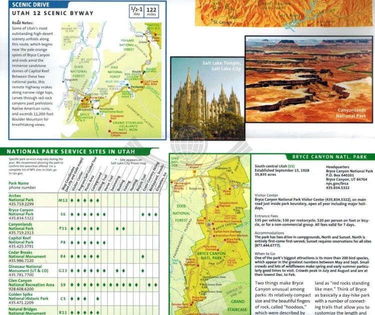 Utah. Wodoodporna mapa samochodowo-turystyczna wydawnictwa National Geographic. Fragment 2