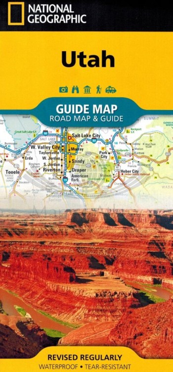 Utah. Wodoodporna mapa samochodowo-turystyczna wydawnictwa National Geographic. Okładka