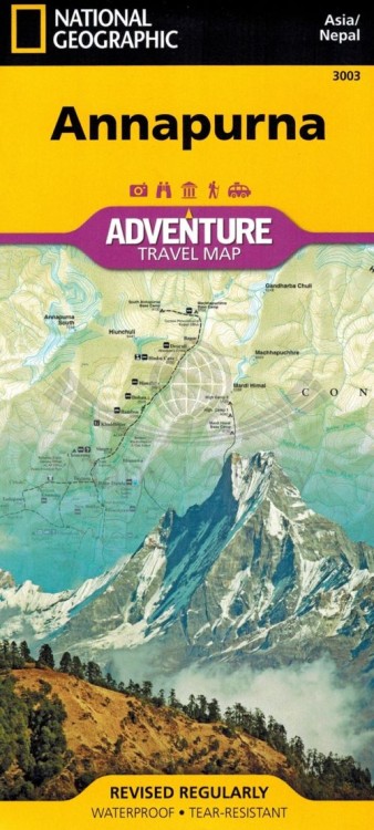 Annapurna 1:135 000. Wodoodporna mapa turystyczna wydawnictwa National Geographic. Okładka