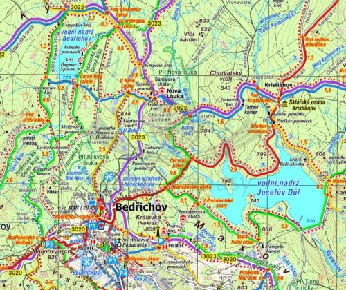 Góry Izerskie i Jestedsky Hrbet 1:40 000. Mapa turystyczna wydawnictwa Kartografie HP. Fragment 1