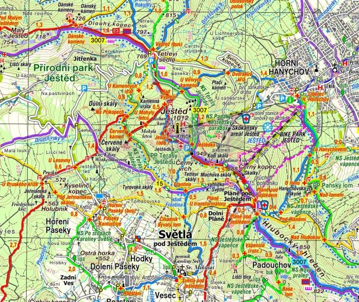 Góry Izerskie i Jestedsky Hrbet 1:40 000. Mapa turystyczna wydawnictwa Kartografie HP. Fragment 2