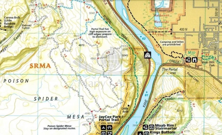 Park Narodowy Arches 1:35 000. Wodoodporna mapa turystyczna wydawnictwa National Geographic. Fragment