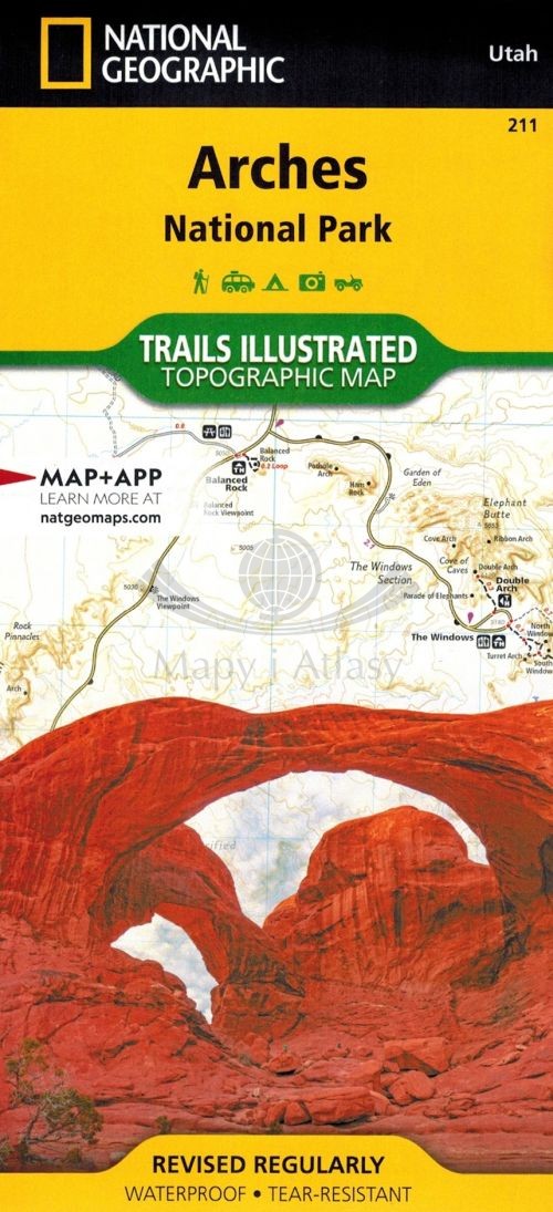 Park Narodowy Arches 1:35 000. Wodoodporna mapa turystyczna. National Geographic