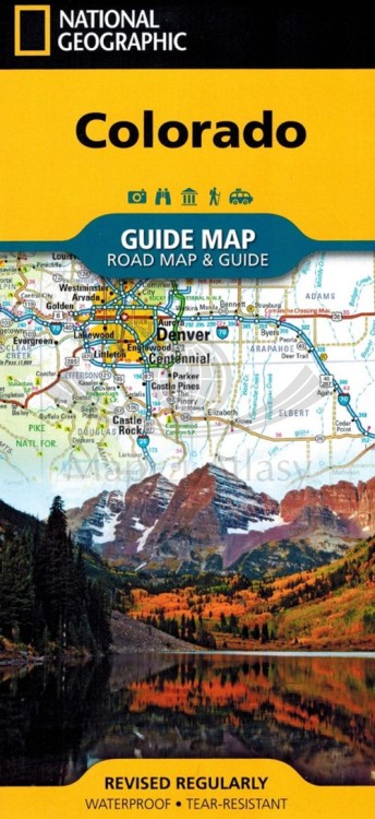 Kolorado / Colorado. Wodoodporna mapa samochodowo-turystyczna wydawnictwa National Geographic. Okładka
