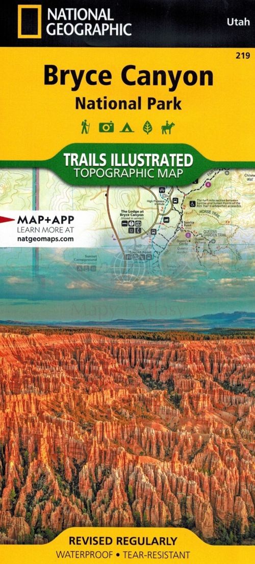 Park Narodowy Bryce Canyon/ Utah. Wodoodporna mapa turystyczna. National Geographic