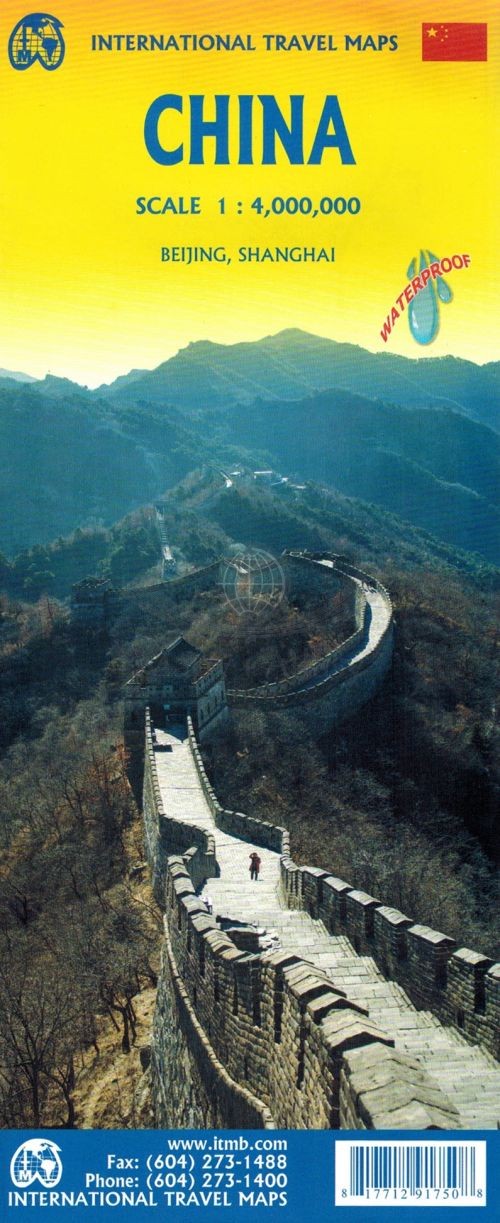 Chiny. Wodoodporna mapa samochodowa. ITMB