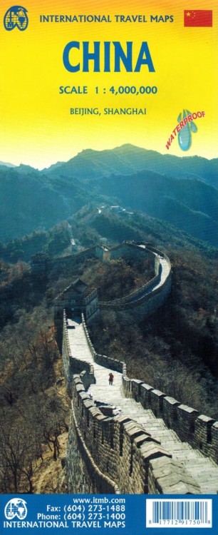 Chiny. Wodoodporna mapa samochodowa wydawnictwa ITMB. Okładka