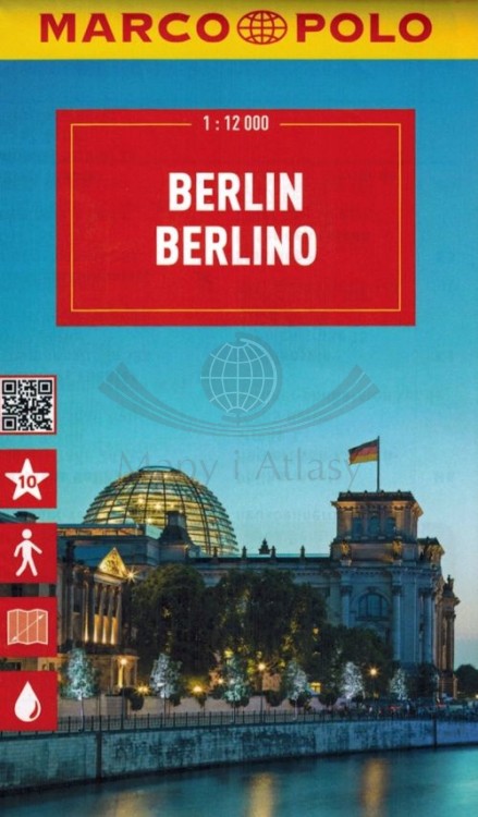 Berlin 1:12 000. Wodoodporna mapa kieszonkowa / Plan miasta wydawnictwa Marco Polo. Okładka