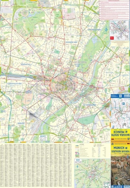 Monachium i Bawaria południowa. Wodoodporna mapa samochodowa / Plan miasta wydawnictwa TMB. Pierwsza strona