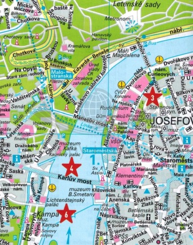 Praga 1:12 000. Wodoodporna mapa kieszonkowa / Plan miasta wydawnictwa Marco Polo. Fragment