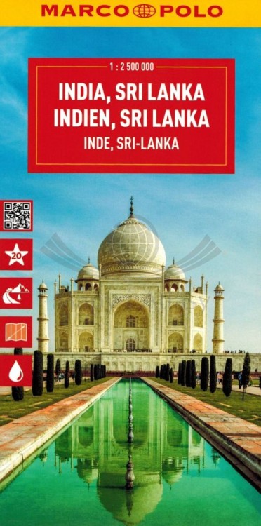 Indie i Sri Lanka. Wodoodporna mapa samochodowa wydawnictwa Marco Polo. Okładka