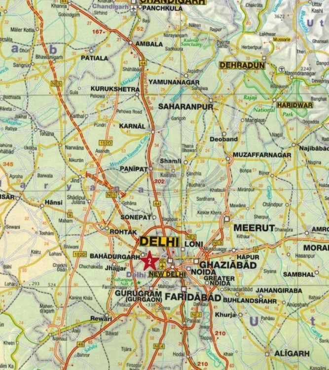 Indie i Sri Lanka. Wodoodporna mapa samochodowa wydawnictwa Marco Polo. Fragment