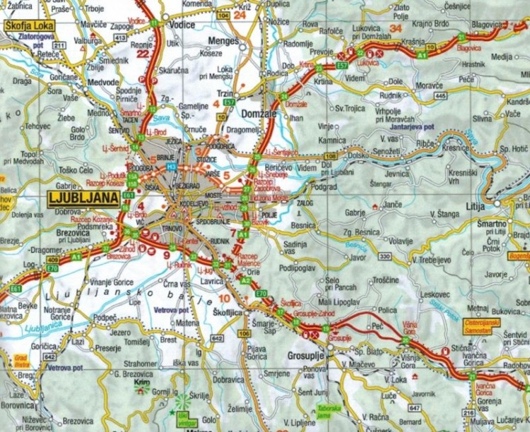 Chorwacja - wybrzeże, Słowenia. Wodoodporna mapa samochodowo-turystyczna wydawnictwa Marco Polo. Fragment