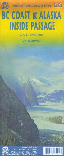 Wybrzeże Kolumbii Brytyjskiej i Wewnętrznego Przejścia Alaski. Mapa samochodowa wydawnictwa ITMB. Okładka
