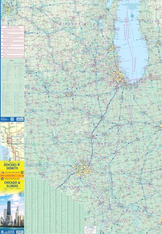 Chicago i Illinois. Wodoodporny plan miasta / mapa samochodowo-turystyczna wydawnictwa ITMB. Pierwsza strona