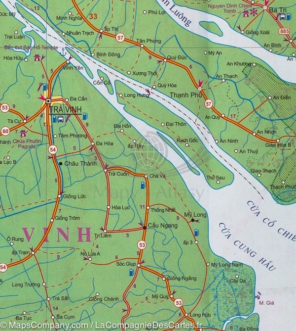 Ho Chi Minh i Wietnam południowy. Plan miasta / Mapa samochodowo-turystyczna wydawnictwa ITMB. Fragment 1