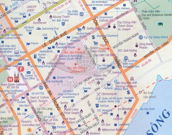 Ho Chi Minh i Wietnam południowy. Plan miasta / Mapa samochodowo-turystyczna wydawnictwa ITMB. Fragment 3