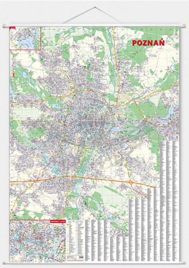 Poznań 1:20 000. Mapa ścienna / Plan miasta