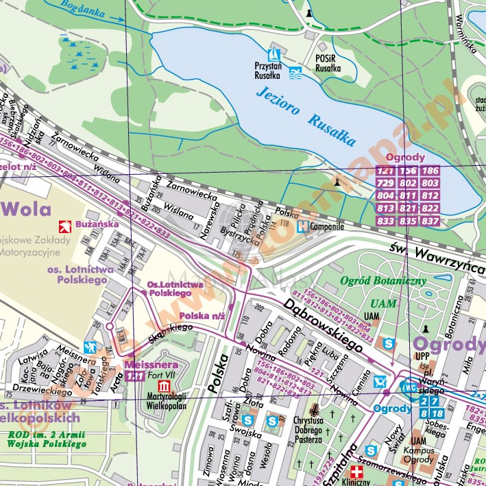 Poznań 1:20 000. Mapa ścienna / Plan miasta. Fragment