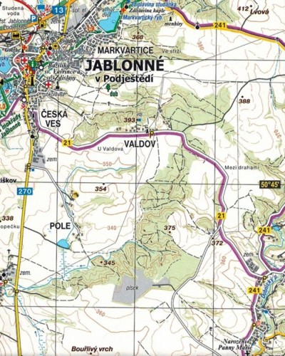 Machuv Kraj, Kokorinsko a Ceskolip 1:40 000. Mapa turystyczna wydawnictwa Kartografie HP. Fragment