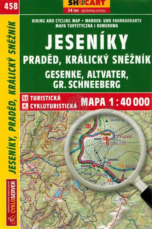 Jesioniki, Pradziad, Kralicki Śnieżnik. Mapa turystyczna 458. Wyd.2025. Shocart