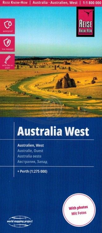 Australia, część zachodnia. Wodoodporna mapa samochodowo-turystyczna wydawnictwa Reise Know-How. Okładka