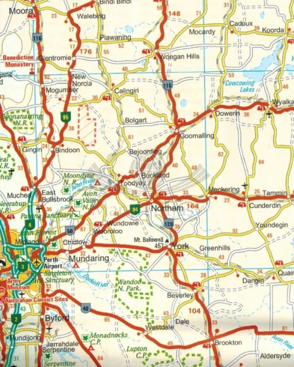 Australia, część zachodnia. Wodoodporna mapa samochodowo-turystyczna wydawnictwa Reise Know-How. Fragment