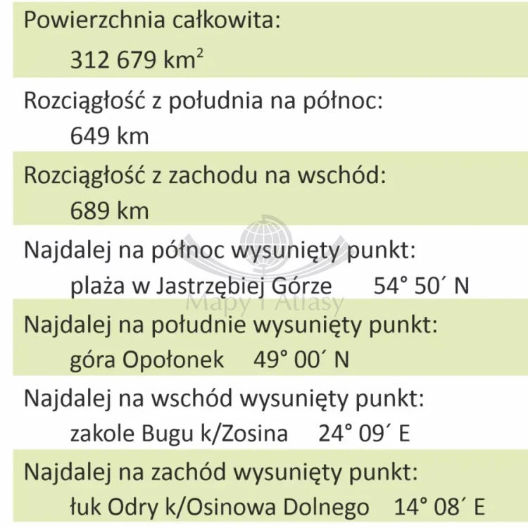 Polska 1:700 000. Mapa ścienna fizyczna. Fragment 5