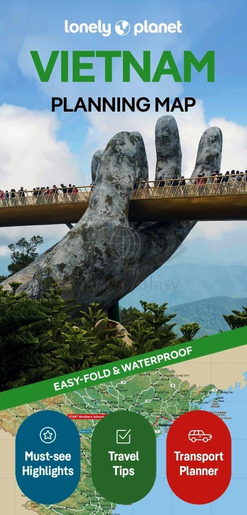 Wietnam / Vietnam. Wodoodporna mapa samochodowo-turystyczna. Planning map. Wyd. 2025. Lonely Planet