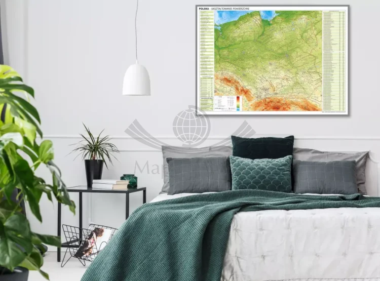 Polska 1:700 000. Mapa fizyczna. Wersja magnetyczna. Przykład aranżacji