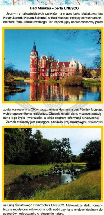 Łuk Mużakowa, część polska i niemiecka. Zestaw dwóch map turystycznych wydawnictwa Sygnatura. Część niemiecka - fragment 2