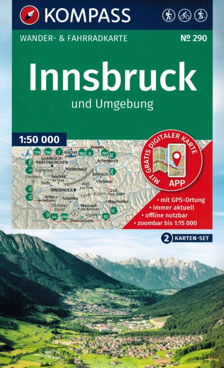 Innsbruck Mapa turystyczna 290 wydawnictwa Kompass. Okładka całość