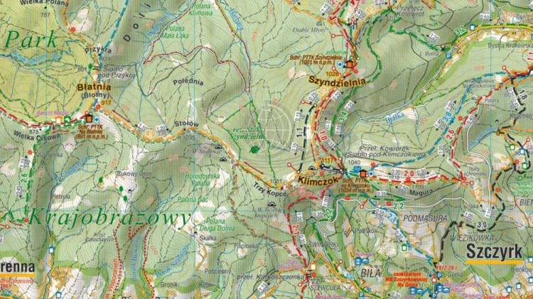 Beskid Śląski i Żywiecki 1:50 000. Mapa turystyczna wydawnictwa Compass. Fragment 2