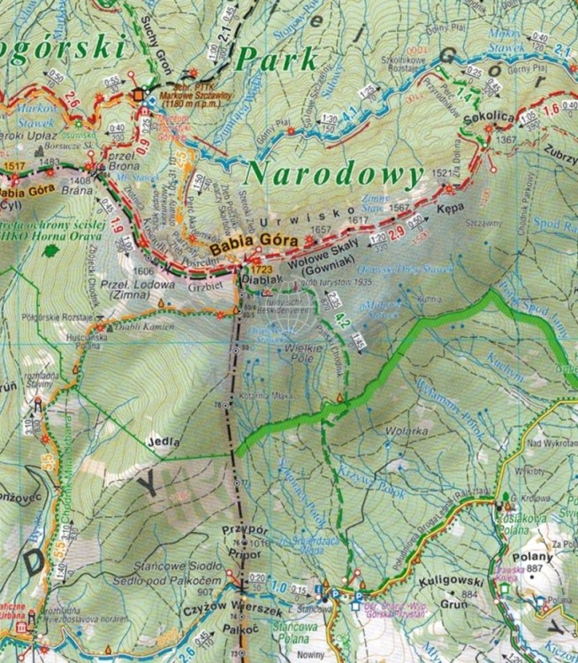 Beskid Śląski i Żywiecki 1:50 000. Mapa turystyczna wydawnictwa Compass. Fragment 3