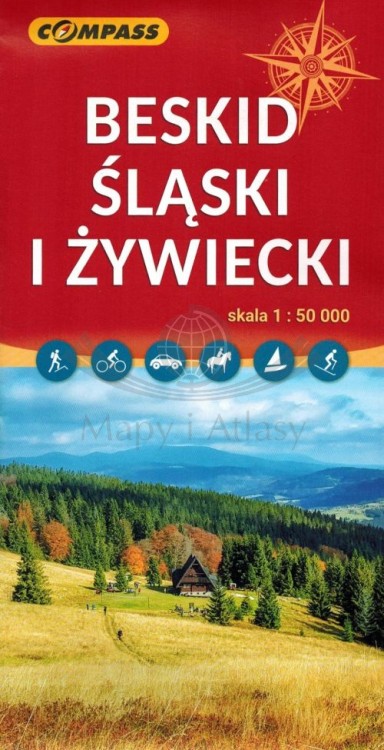 Beskid Śląski i Żywiecki 1:50 000. Mapa turystyczna wydawnictwa Compass. Okładka