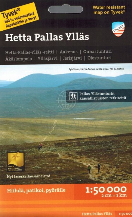 Finlandia: Hetta Pallas Yllas 1:50 000. Wodoodporna mapa turystyczna wydawnictwa Calazo. Okładka