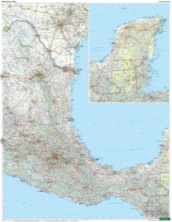 Meksyk 1:1 500 000. Mapa samochodowo-turystyczna wydawnictwa Freytag & Berndt. Strona druga